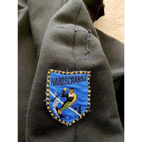 Retro Vintage Womens Black Ski Jacket & Stirrup Pants Sz 10 70s 80s Y2K Snowsuit - Picture 6 of 9